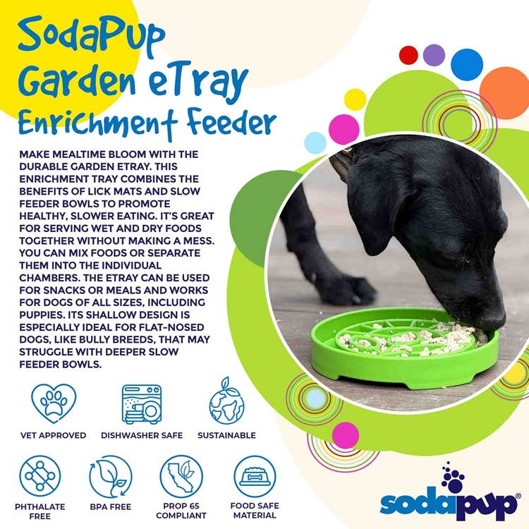 Garden Design eTray Enrichment Slow Feeder Tray for Dogs - Apple Green