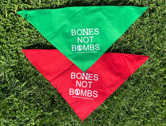 "Bones Not Bombs" International Animal Rescue Bandanas image 0